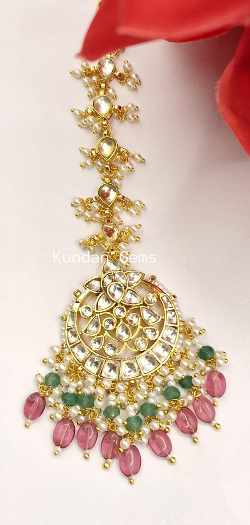 Ruby/Green Pachi Kundan Tikka