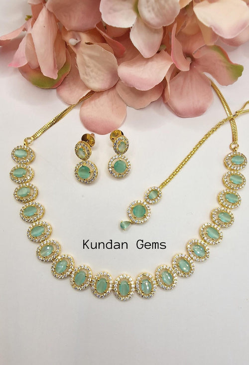 AD Gold Polish Necklace Set