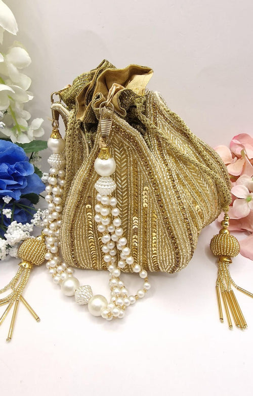 Gold Sequin Potli Bag