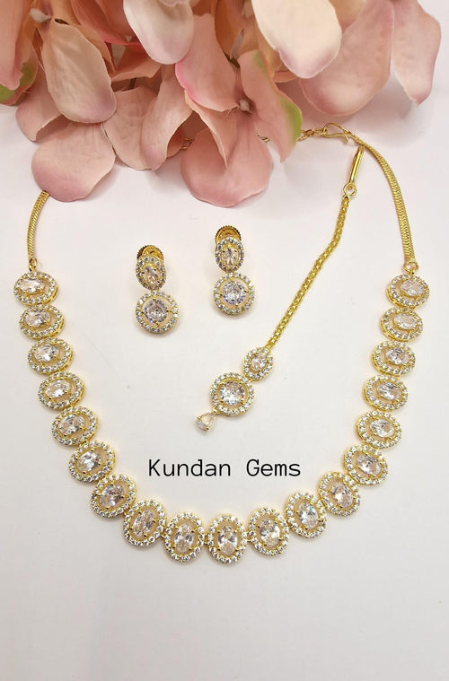 AD Gold Polish Necklace Set