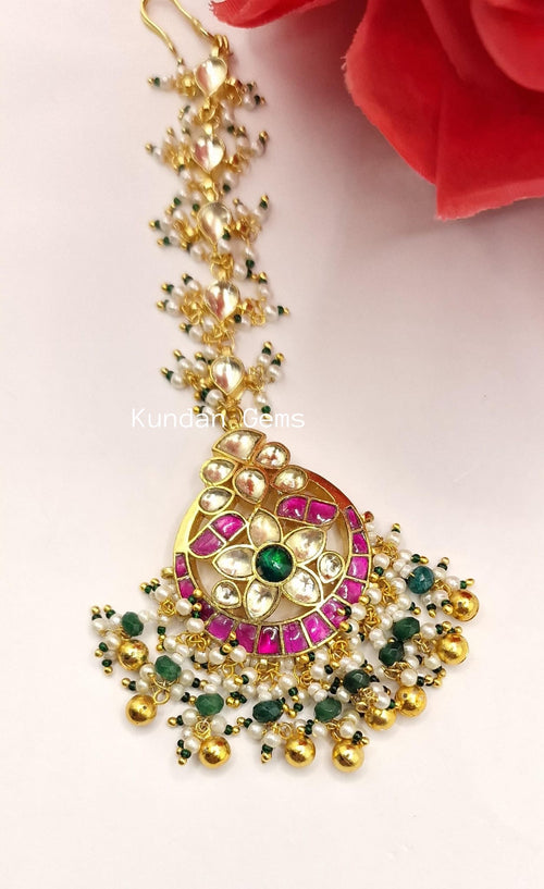 Ruby/Green Pachi Kundan Tikka