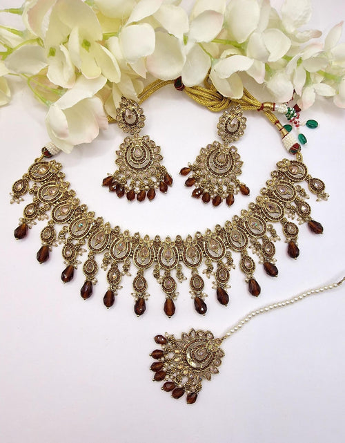 Polki Brown Necklace Set