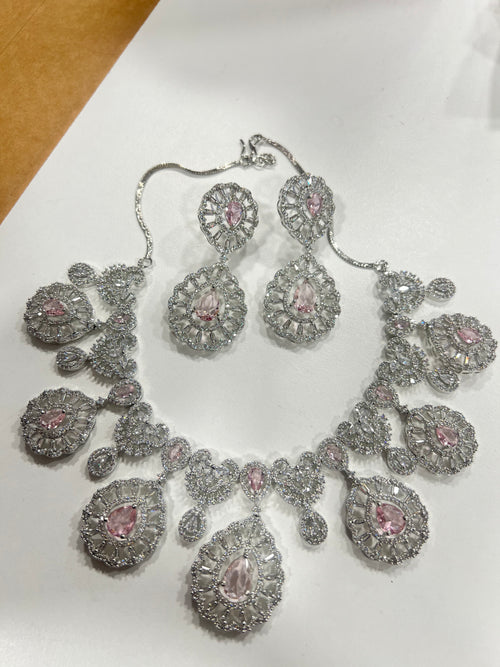 AD Baby Pink Necklace Set