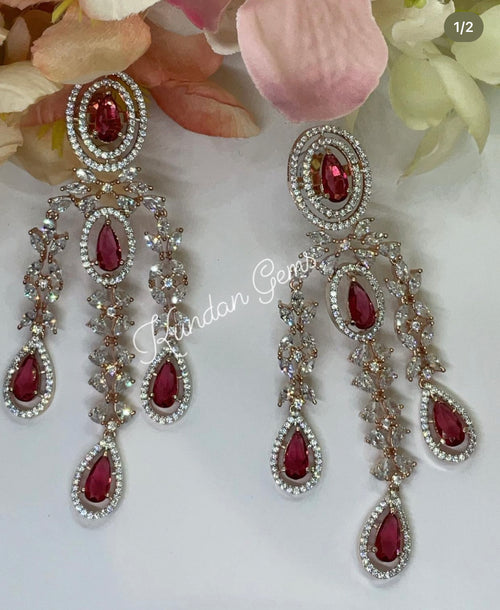 AD Ruby Long Earring