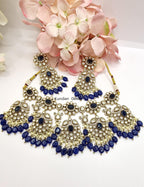 Moissanite Navy Blue Necklace Set