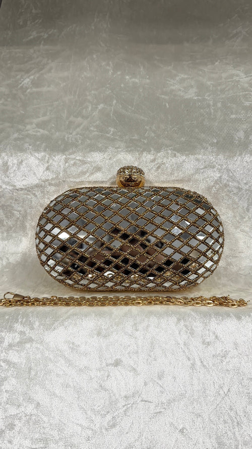 Mirror Oval Clutch Bag