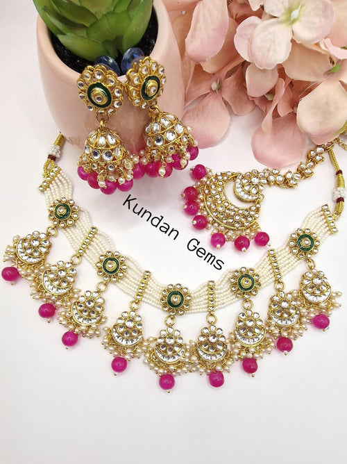 Kundan Droplet Choker Set