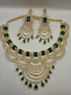 American Diamond Gold Polish Heavy Necklace Set