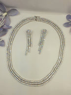 3 Layer WG Silver Clear Necklace Set