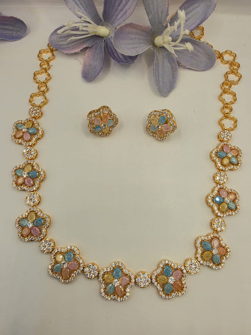 Milky Stone Multi Necklace Set