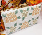 Floral Gold Rectangular Clutch