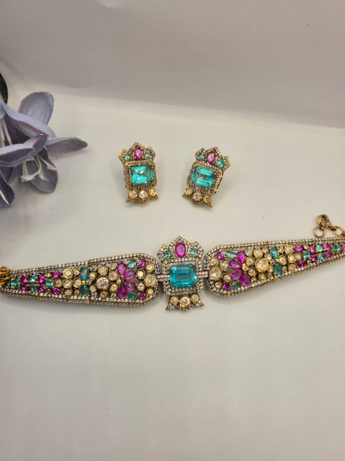 Multi Chocolate Moissanite Choker Set