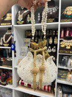Pearl White Potli Bag