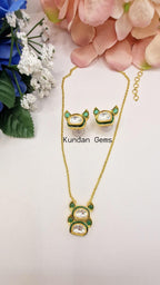 Green Moissanite Pendent Set