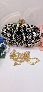 Embroidered Oval Clutch