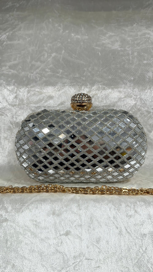 Mirror Oval Clutch Bag