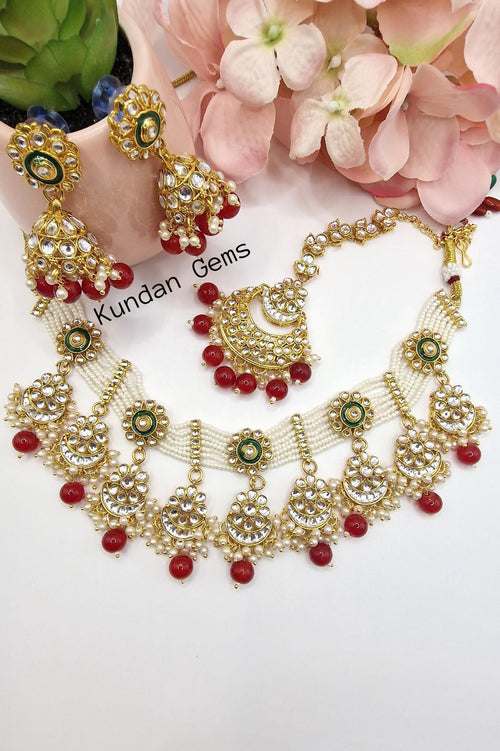 Kundan Droplet Choker Set