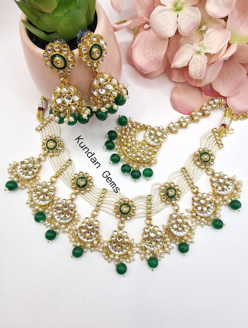 Kundan Droplet Choker Set