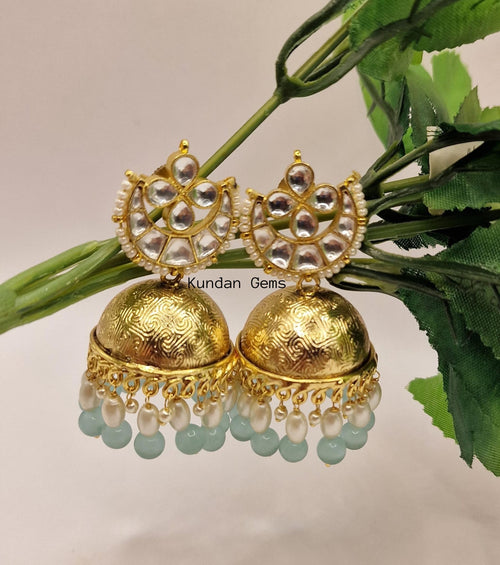 Pachi Kundan Medium Jhumki