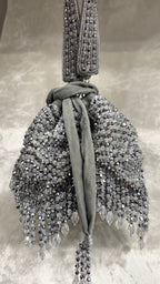 Fancy Grey Crystal Potli Bag