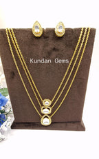 Moissanite 3 Layer Pendent Set