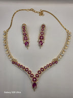 American Diamond Gold Polish Necklace Set