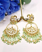 Pachi Kundan Mint & Green Earrings