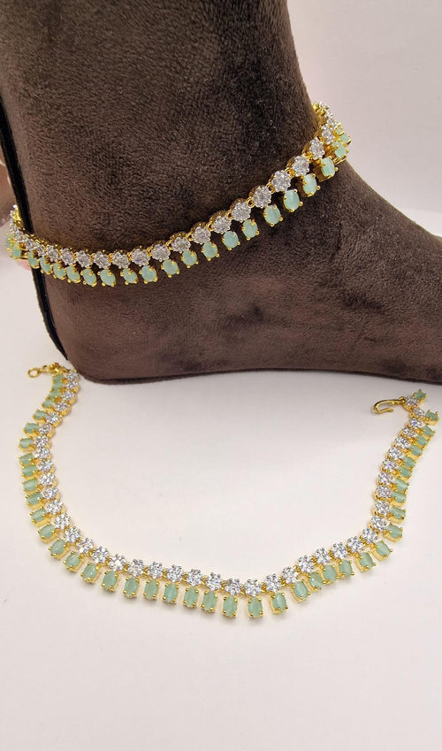 Gold Polish AD Anklet