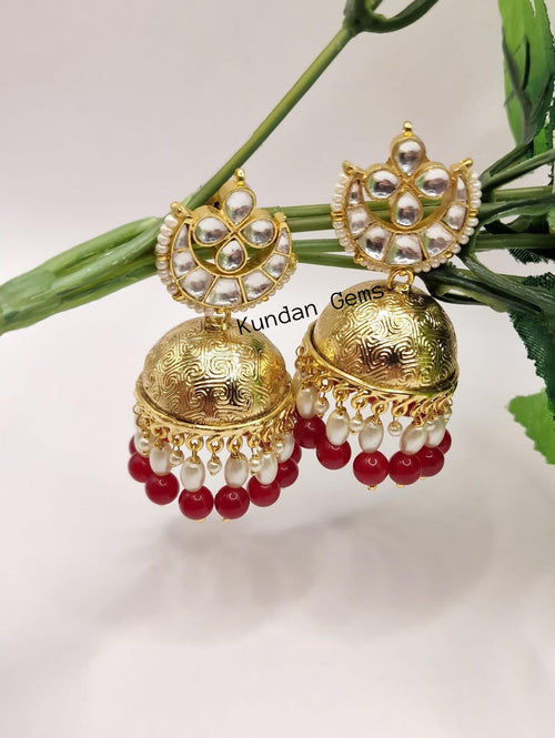 Pachi Kundan Medium Jhumki