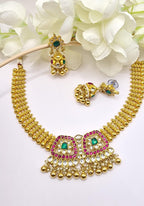 Ruby Green Pachi Kundan Choker Set