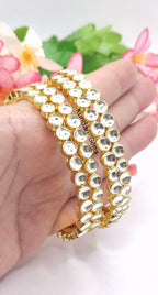 Set of 4 Pachi Kundan Round Bangles