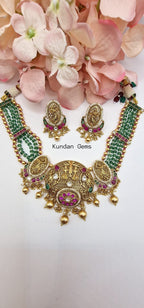 Rajwadi Ruby Green Choker Set