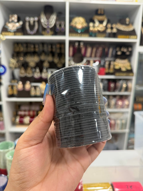 Black Matte Plain 36 Bangles