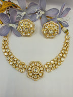 22K Gold Polish Sunehri Kundan Necklace Set