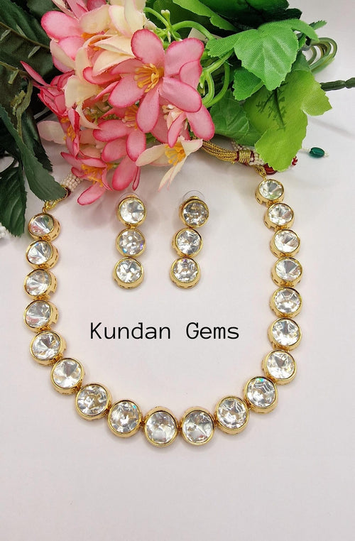 Sleek Uncut Kundan Premium Necklace Set