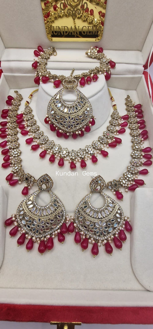 Mirror Necklace Bahubali Set
