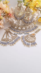 Gold and Grey mirror Choker 4 piece Set