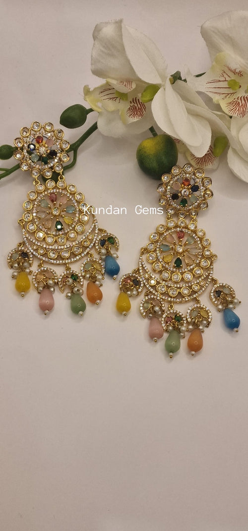 Uncut Kundan Statement Earrings