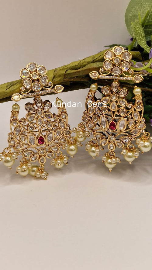 Medium Uncut Kundan Earrings