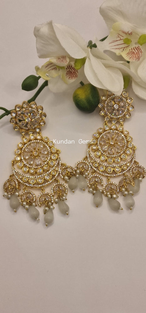 Uncut Kundan Statement Earrings