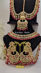 3 Piece Polki Ruby Necklace Set