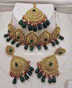 Handmade Green & Ruby Choker Set