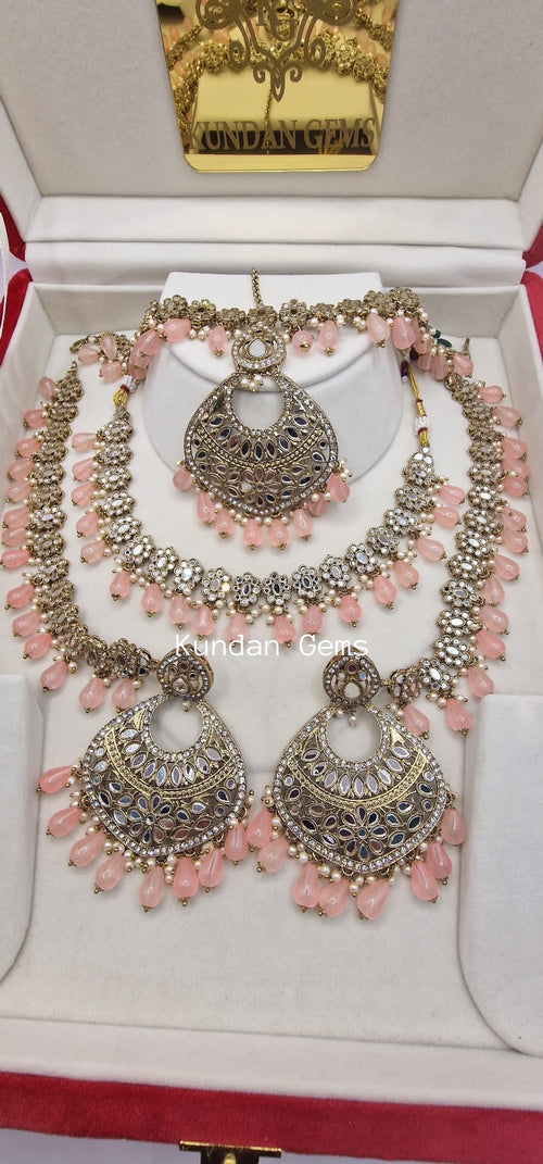 Mirror Necklace Bahubali Set