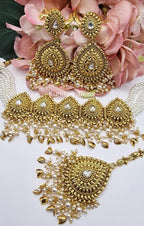 Handmade Matte Gold Finish Choker Set