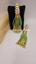 Uncut Kundan Mint Earrings