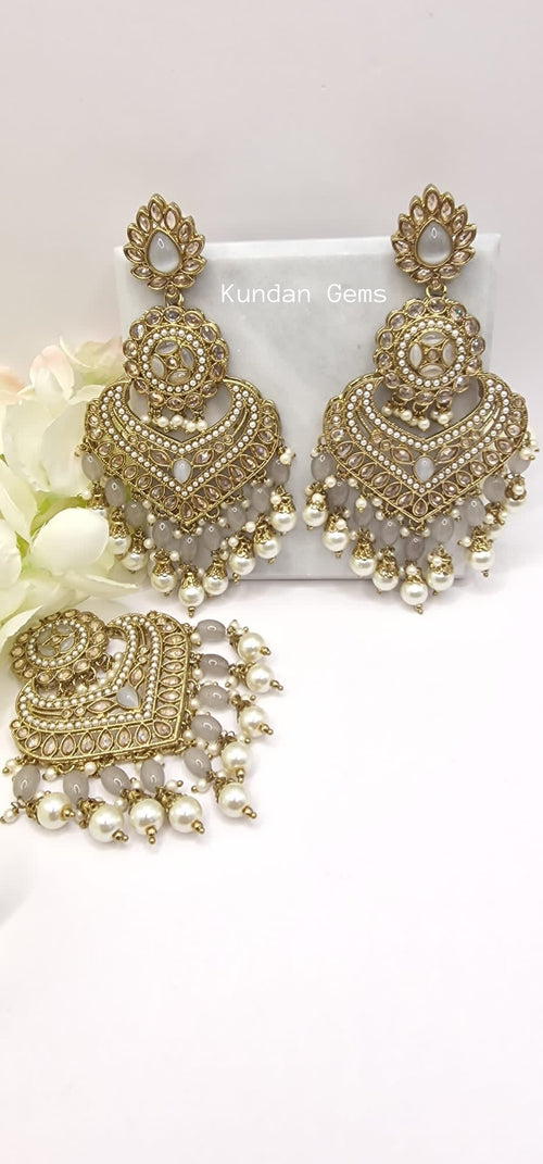 Polki Earrings Tikka Set