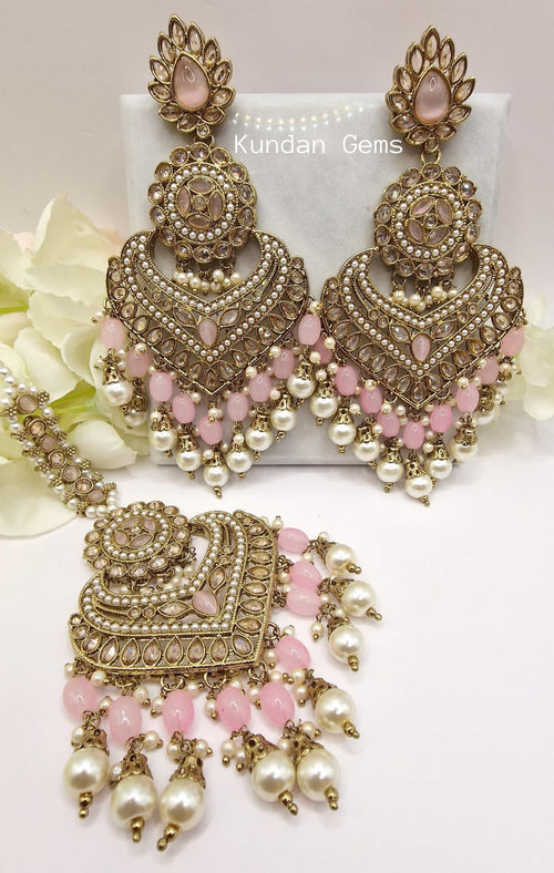 Polki Earrings Tikka Set