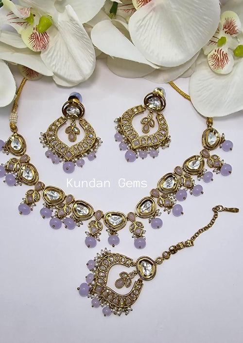 Uncut Kundan + Polki Necklace Set