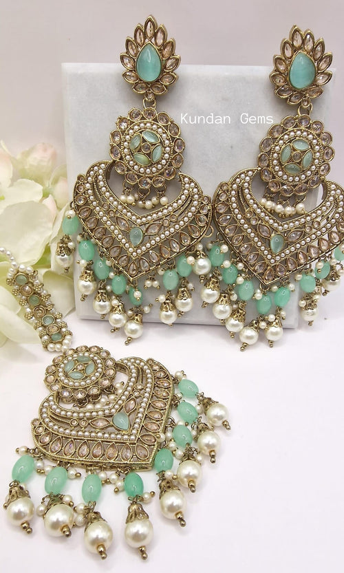 Polki Earrings Tikka Set