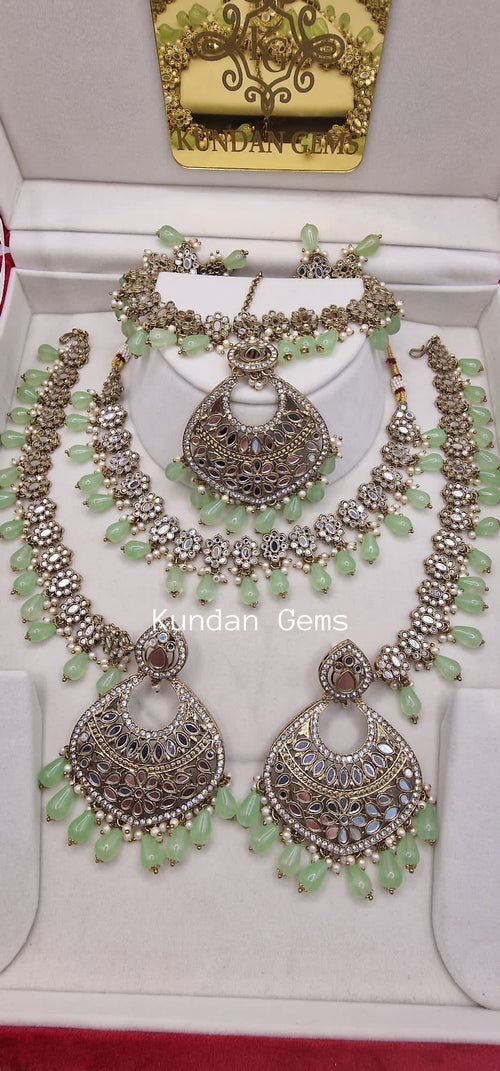 Mirror Necklace Bahubali Set